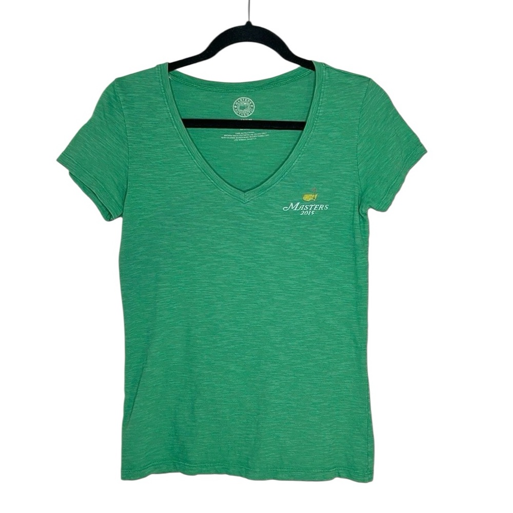 Masters 2015 Green V Neck 100% Cotton Tee size Medium